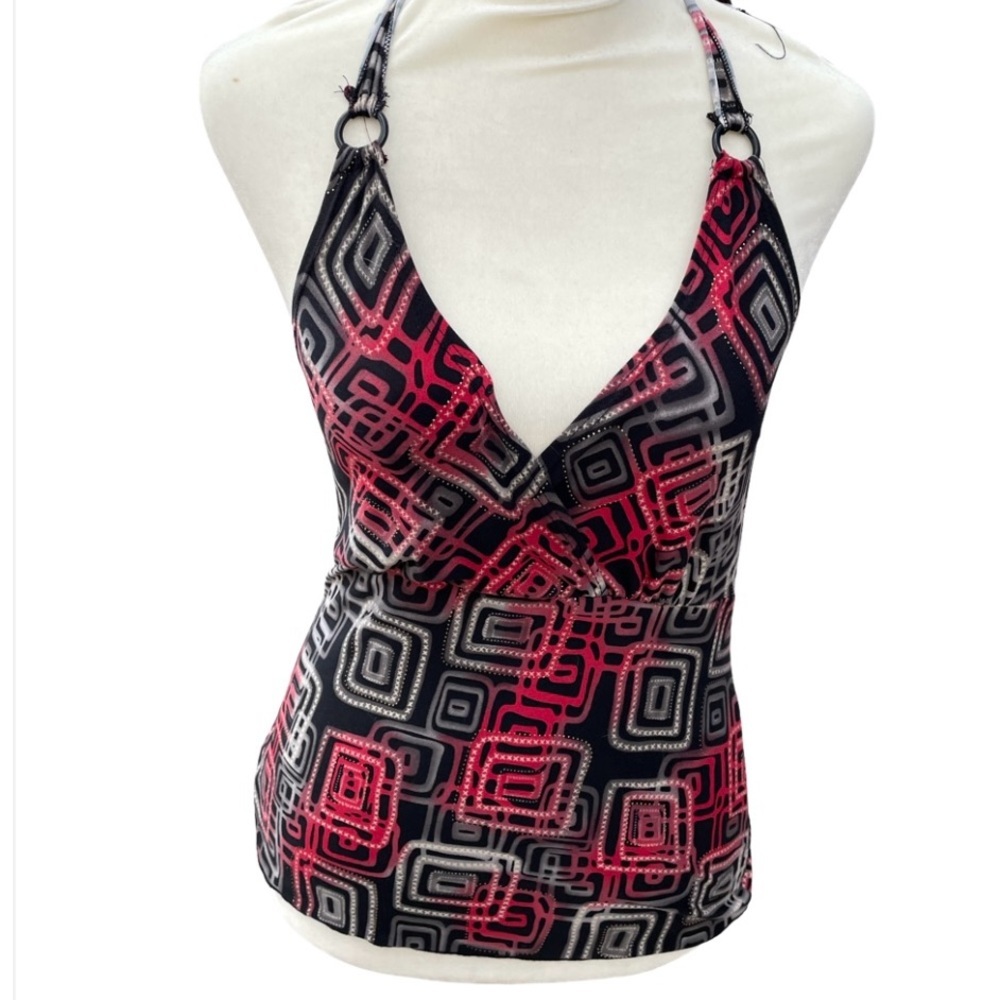 Vintage Made In Usa Celine By Champion 90’s Geometric Halter Tank Top Size M
